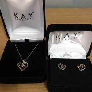 10k Diamond Necklace and Earring Set